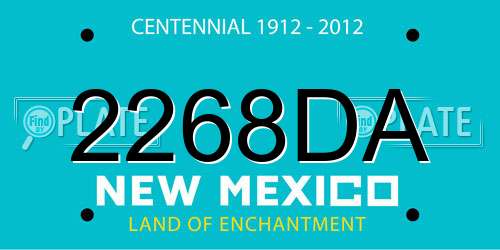 2268DA New Mexico License Plate
