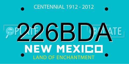 226BDA New Mexico License Plate