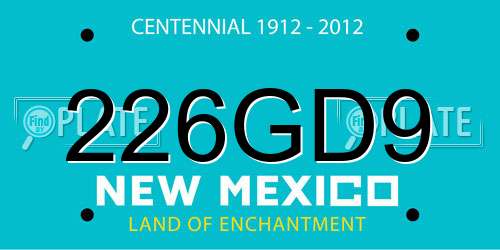 226GD9 New Mexico License Plate