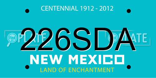 226SDA New Mexico License Plate