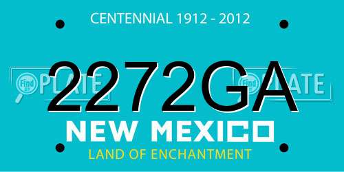 2272GA New Mexico License Plate