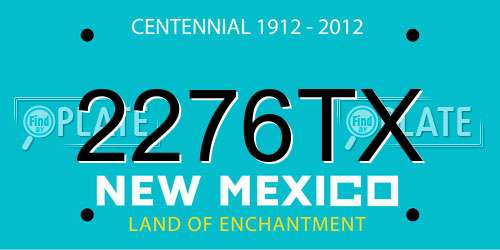 2276TX New Mexico License Plate