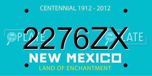 2276ZX New Mexico License Plate