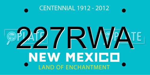 227RWA New Mexico License Plate