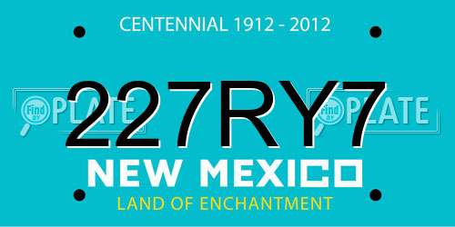 227RY7 New Mexico License Plate