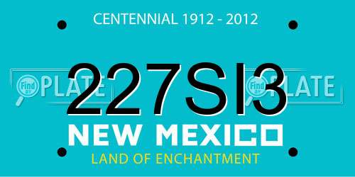 227SI3 New Mexico License Plate