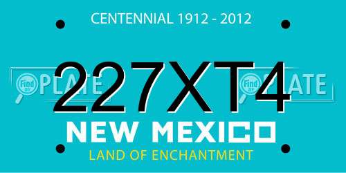 227XT4 New Mexico License Plate