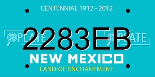 2283EB New Mexico License Plate