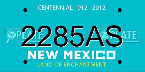 2285AS New Mexico License Plate