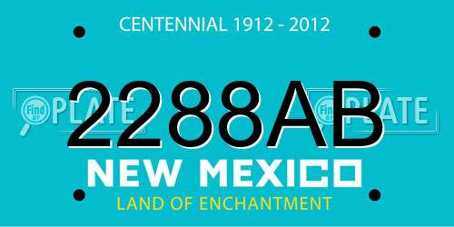 2288AB New Mexico License Plate