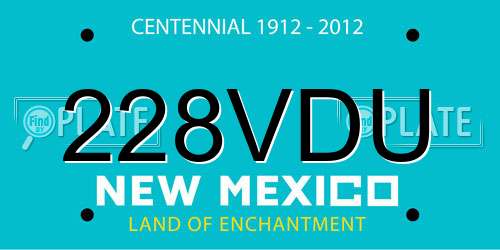 228VDU New Mexico License Plate