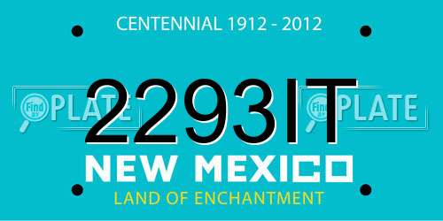 2293IT New Mexico License Plate