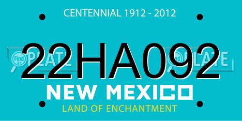 22HA092 New Mexico License Plate