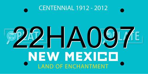 22HA097 New Mexico License Plate