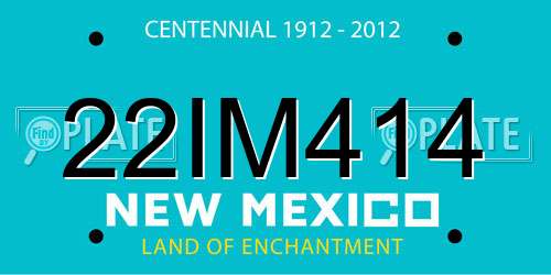 22IM414 New Mexico License Plate