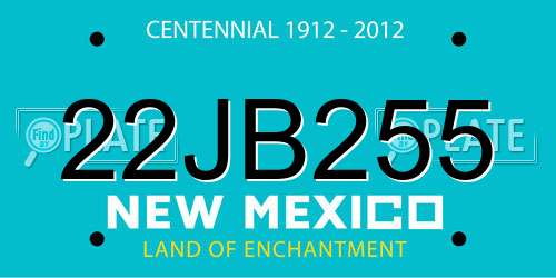 22JB255 New Mexico License Plate