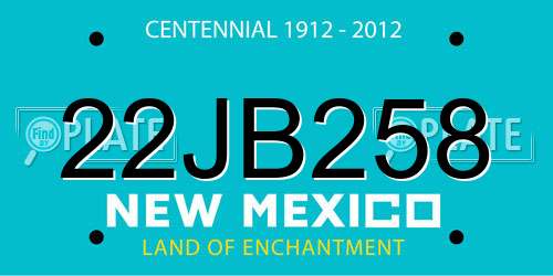 22JB258 New Mexico License Plate