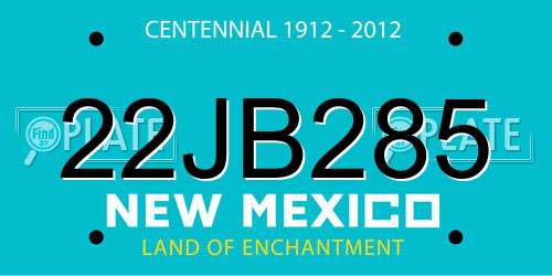 22JB285 New Mexico License Plate