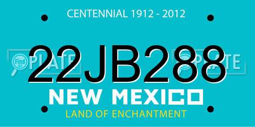 22JB288 New Mexico License Plate