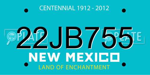 22JB755 New Mexico License Plate