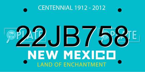 22JB758 New Mexico License Plate