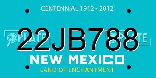 22JB788 New Mexico License Plate