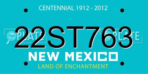 22ST763 New Mexico License Plate