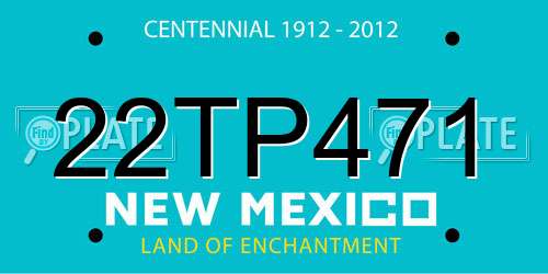 22TP471 New Mexico License Plate