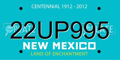 22UP995 New Mexico License Plate