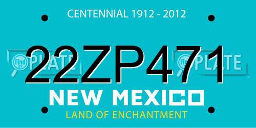 22ZP471 New Mexico License Plate