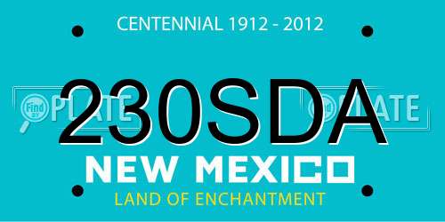 230SDA New Mexico License Plate
