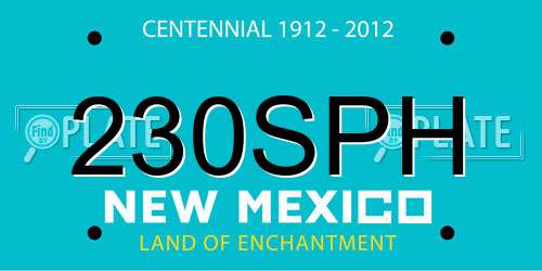230SPH New Mexico License Plate