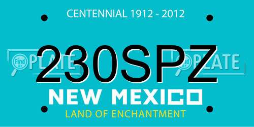 230SPZ New Mexico License Plate