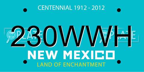 230WWH New Mexico License Plate