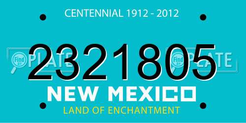 2321805 New Mexico License Plate