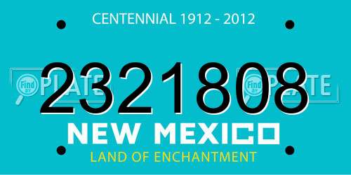 2321808 New Mexico License Plate