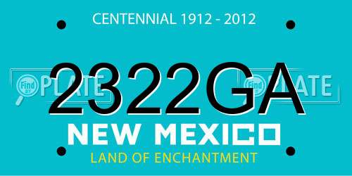 2322GA New Mexico License Plate