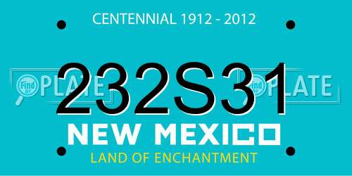 232S31 New Mexico License Plate