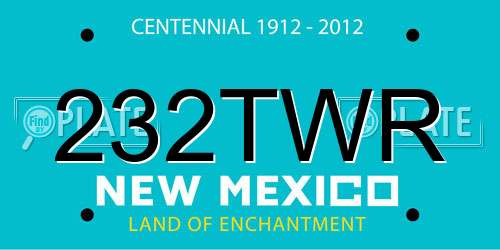 232TWR New Mexico License Plate