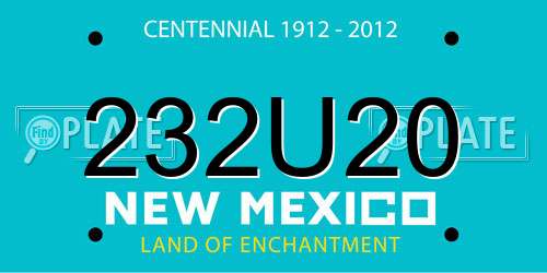 232U20 New Mexico License Plate