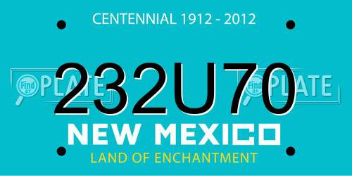 232U70 New Mexico License Plate