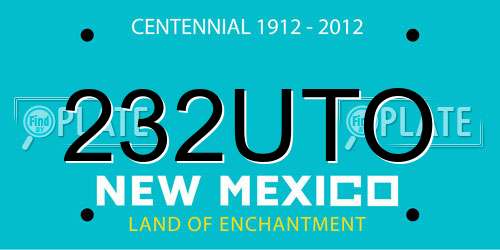 232UTO New Mexico License Plate