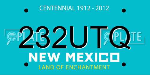 232UTQ New Mexico License Plate