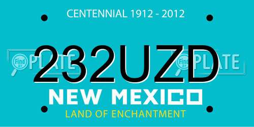232UZD New Mexico License Plate