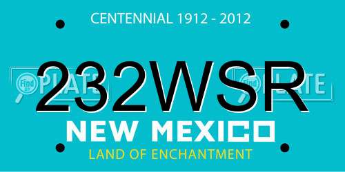 232WSR New Mexico License Plate