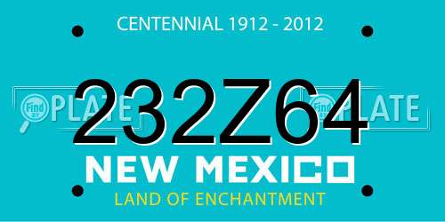 232Z64 New Mexico License Plate