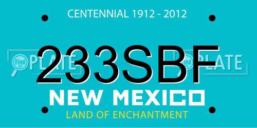 233SBF New Mexico License Plate