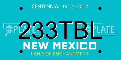 233TBL New Mexico License Plate