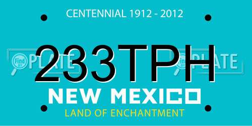 233TPH New Mexico License Plate