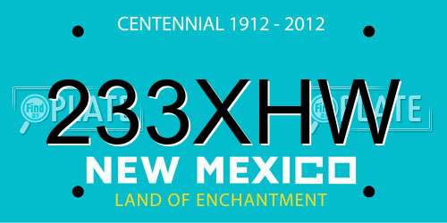 233XHW New Mexico License Plate